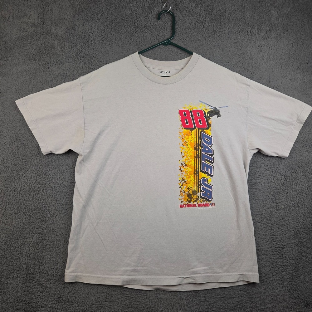 Dale Earnhardt Jr Shirt Men's Extra Large Gray NASCAR Racing National Guard